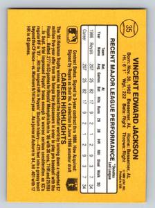 lot 150 image: 1987 Donruss Bo Jackson Rated Rookie #35 Baseball Football Card