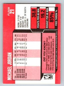 lot 177 image: Michael Jordan 1989 Fleer #21 Vintage Basketball Card