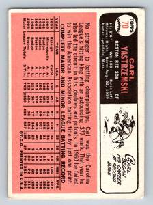 lot 249 image: 1966 Topps Carl Yastrzenski # 70 Vintage Baseball Card