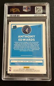 lot 169 image: 2020 Panini Donruss Anthony Edwards #201 Rated Rookie PSA Graded Mint 9 Basketball Card