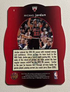 lot 199 image: 1996 Upper Deck SPx Michael Jordan #8 Die Cut Basktball Card
