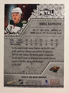 lot 201 image: Kiril Kaprizov Rookie Card 2020-21 Metal Universe #125 Rare Minnesota Wild Hockey Card