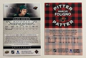 lot 202 image: Minnesota Wild 2 Numbered Cards - Calen Addison Rookie Card 999, Marcus Foligno 99 Rare Hockey