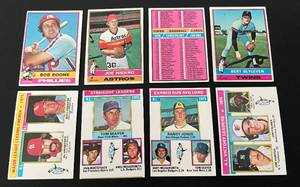 lot 153 image: 1976 Topps Baseball 150 Card Lot, no duplicates, all numbered between 7-323, Vintage Parital Set