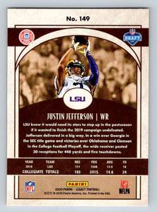 lot 74 image: 2020 Legacy Justin Jefferson Rookie Card #149 Minnesota Vikings Football