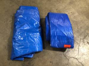 lot 13 image: 2 Lots of Everbilt 30 ft. x 50 ft. Blue Medium Duty Tarp   Customer Returns See Pictures