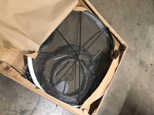 lot 14 image: StyleWell 42 in. Mix and Match Brown Mesh Metal Round Outdoor Patio Dining Table Customer Returns See Picturse