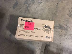 lot 24 image: Panasonic WhisperFit DC, Pick-A-Flow 50,80,110 CFM ENERGY STAR Quiet Ceiling Bathroom Exhaust Fan wFlex-Z Fast Install Bracket Customer Returns See Pictures