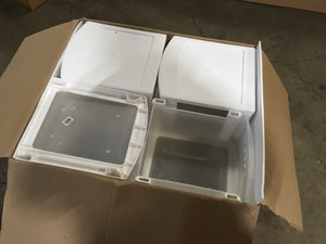 lot 38 image: 13 in. W x 39 in. H x 15 in. D 5-Drawer Resin Storage Cabinet in White and Clear (2-Pack) by MQ Customer Returns See Pictures