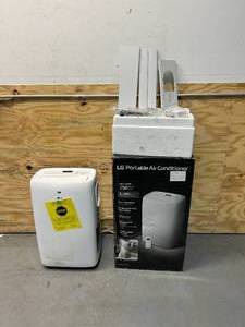 lot 115 image: LG 6,000 BTU (DOE)  8,000 BTU (ASHRAE) Portable AC, Cools 250 Sq.ft. Quiet Operation, Remote, Window Installation Kit