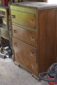 lot 26 image: Wooden Dresser with Orange Translucent handles