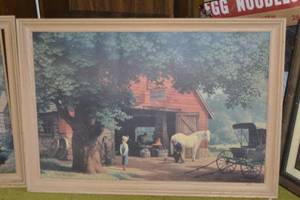 lot 62 image: Framed Horse & Buggy Days by Paul Detlefsen