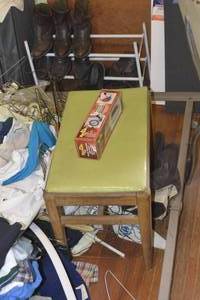 lot 74 image: Antique Mirrored Vanity with stool