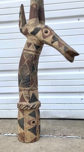lot 1 image: Impressive LARGE Old Kurumba Adone Antelope Headdress Mask