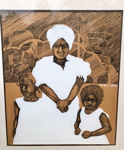 lot 14 image: Framed Signed Original Mixed Media Acrylic & Ink Painting by Luther Jones 