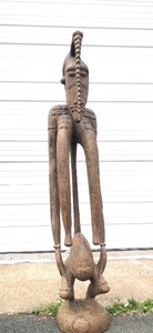 lot 16 image: Monumental LARGE Early Senufo Standing Fertility Statue