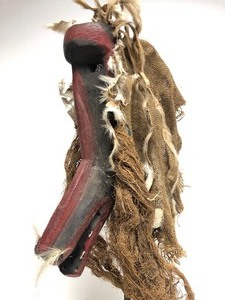 lot 30 image: Old Carved Ceremonial Zoomorphic Baboon Mask