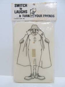 lot 50 image: Funny Vintage 1970s Switch to Laughs Light Switch Cover Plate