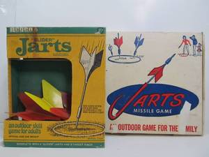 lot 59 image: 2 Vintage JARTS Lawn Dart Sets - Original Boxes & Fins