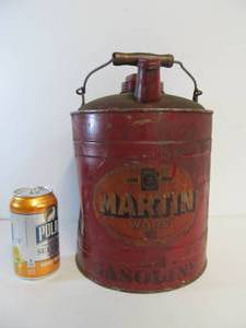 lot 155 image: Vintage 1930s era MARTIN Metal Gasoline Can