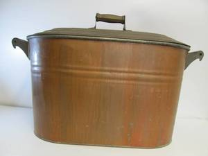 lot 158 image: Nice Condition Smaller Size Antique Copper Boiler wLid