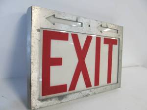lot 166 image: Double Sided 1950s era Miller Lighted Exit Sign