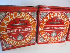 lot 183 image: 3 Large Vintage Italian Metal Candy Tins