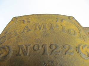lot 188 image: Antique Cast Iron CHAMPION Convex Stove Door
