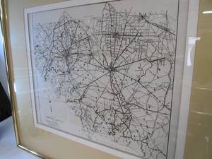 lot 197 image: Large Framed 1930s Map of Cumberland County, New Jersey