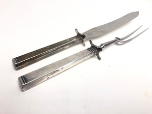 lot 5 image: Mid Century Signed Sterling Silver Carving Set - Soerensen Denmark
