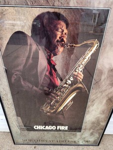 lot 258 image: Vintage Northwest Airlines CHICAGO FIRE Jazz Band Poster