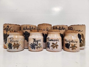 lot 288 image: Vintage French Stoneware Kitchen Canister Set
