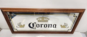 lot 298 image: Framed CORONA Beer Mirror Sign