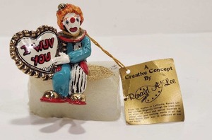 lot 348 image: Hand Made Signed RONALD LEE Bronze Clown Sculpture #2