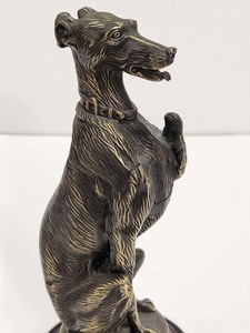 lot 339 image: Highly Detailed Bronze Greyhound Dog Statue