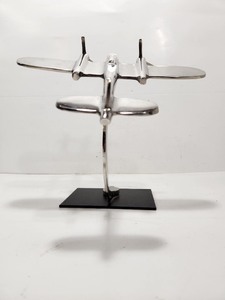 lot 363 image: Heavy Chrome Airplane Display wStand