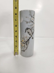 lot 367 image: Antique Signed Porcelain Hand-Painted Vase wBird