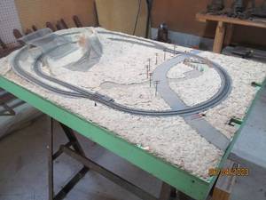 Model rail road track on a table 41...