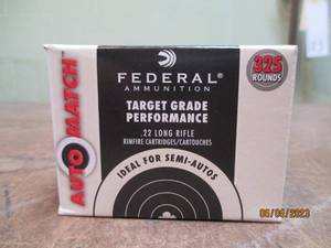 325 rounds Federal .22 long rifle a...