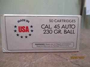 50 45 caliber 230 grain ammo...