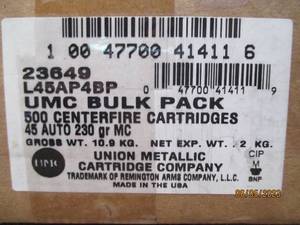 500 rounds 45 Auto 230 grain ammo