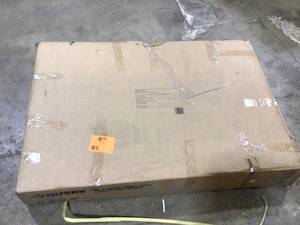 lot 3 image: Husky 46 in. W x 24 in. D Steel Adjustable Height Solid Wood Top Workbench Table in White Customer Returns See Pictures