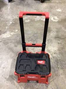 lot 8 image: Milwaukee PACKOUT 22 in. Rolling Modular Tool Box  Customer Returns See Pictures