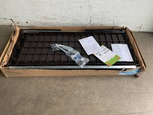 lot 53 image: Keter Denali Grey & Black 150 Gallon Resin Large Deck Box