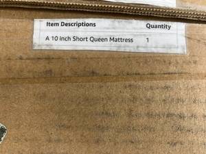 lot 37 image: RV 10 in. Short Queen Mattress