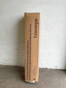 lot 57 image: LINENSPA 8 Inch Memory Foam and Innerspring Hybrid Full Sized Mattress Bed in a Box