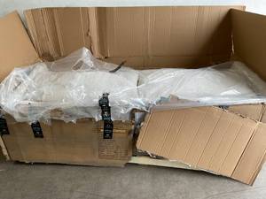 lot 62 image: Amazon Brand Rivet Canton White Deep Mid-Century Modern Couch