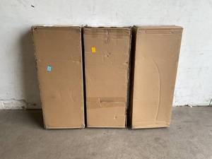 lot 70 image: LOT OF THREE Simple Deluxe Black 4-Tier Heavy Duty Storage Shelving Units
