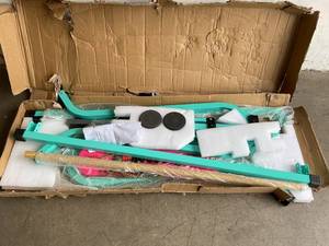 lot 83 image: Tenpeek Tiffany Blue Adjustable Big Gymnastics Horizontal Folding Training Bars for Kids