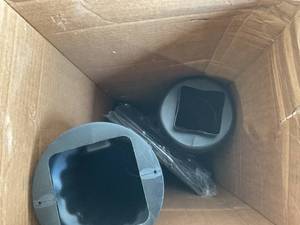 lot 112 image: Gibraltar Black High Impact Steel Post Mailbox and Black Plastic Victorian Mailbox Post